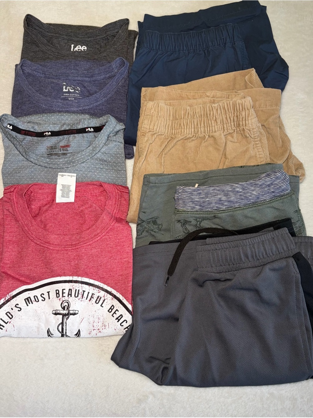 Kids 8 piece Casual Tops & Shorts Bundle‎ - Multi Color Sz S
